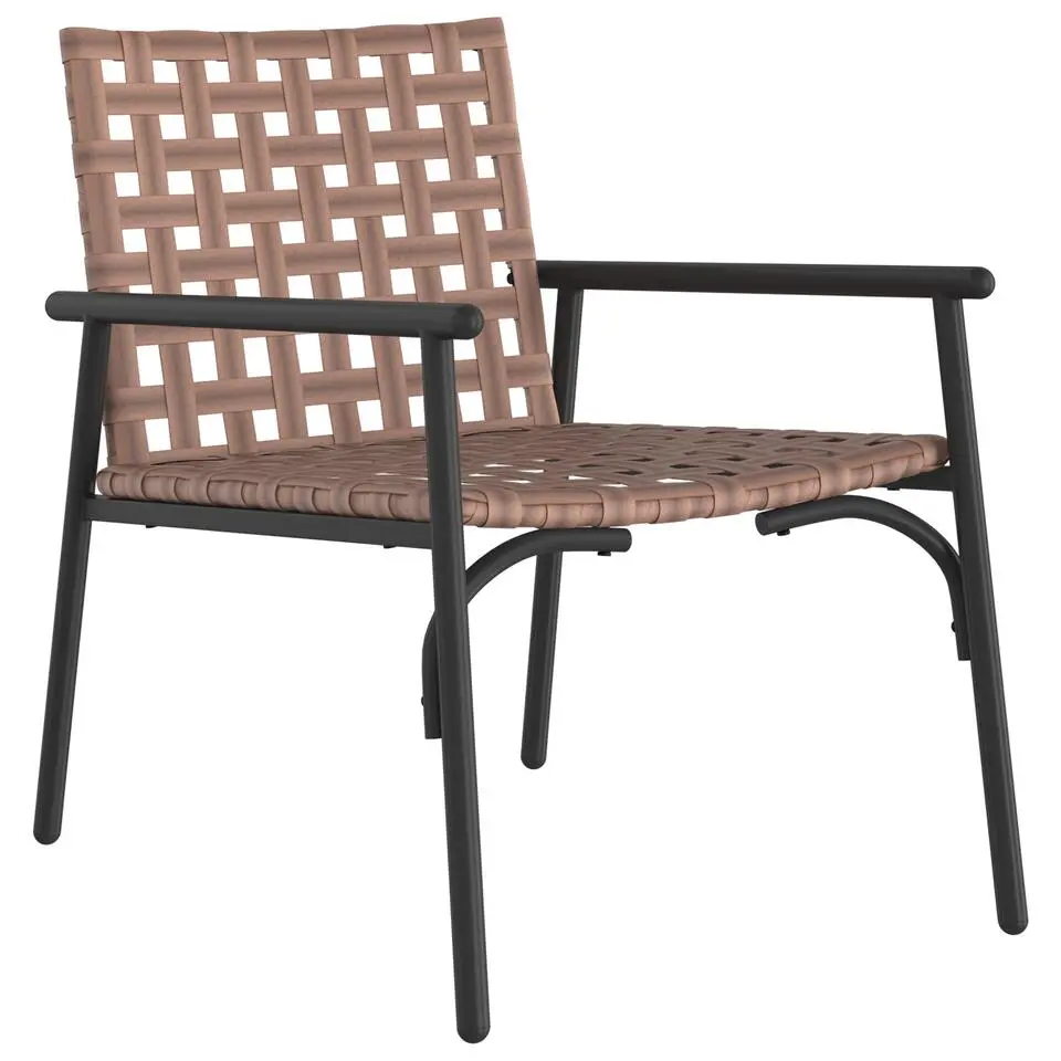 vidaXL - Tuinstoelen - Zwart - Poly Rattan - 2 stuks - 79x56x73,5 cm