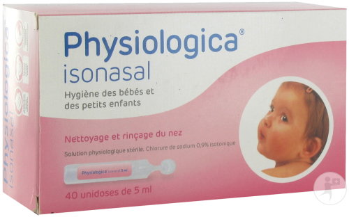 Physiologica Isonasal Bébé Hygiène Quotidienne Lavage Du Nez Et Des Yeux Unidoses 40x5ml