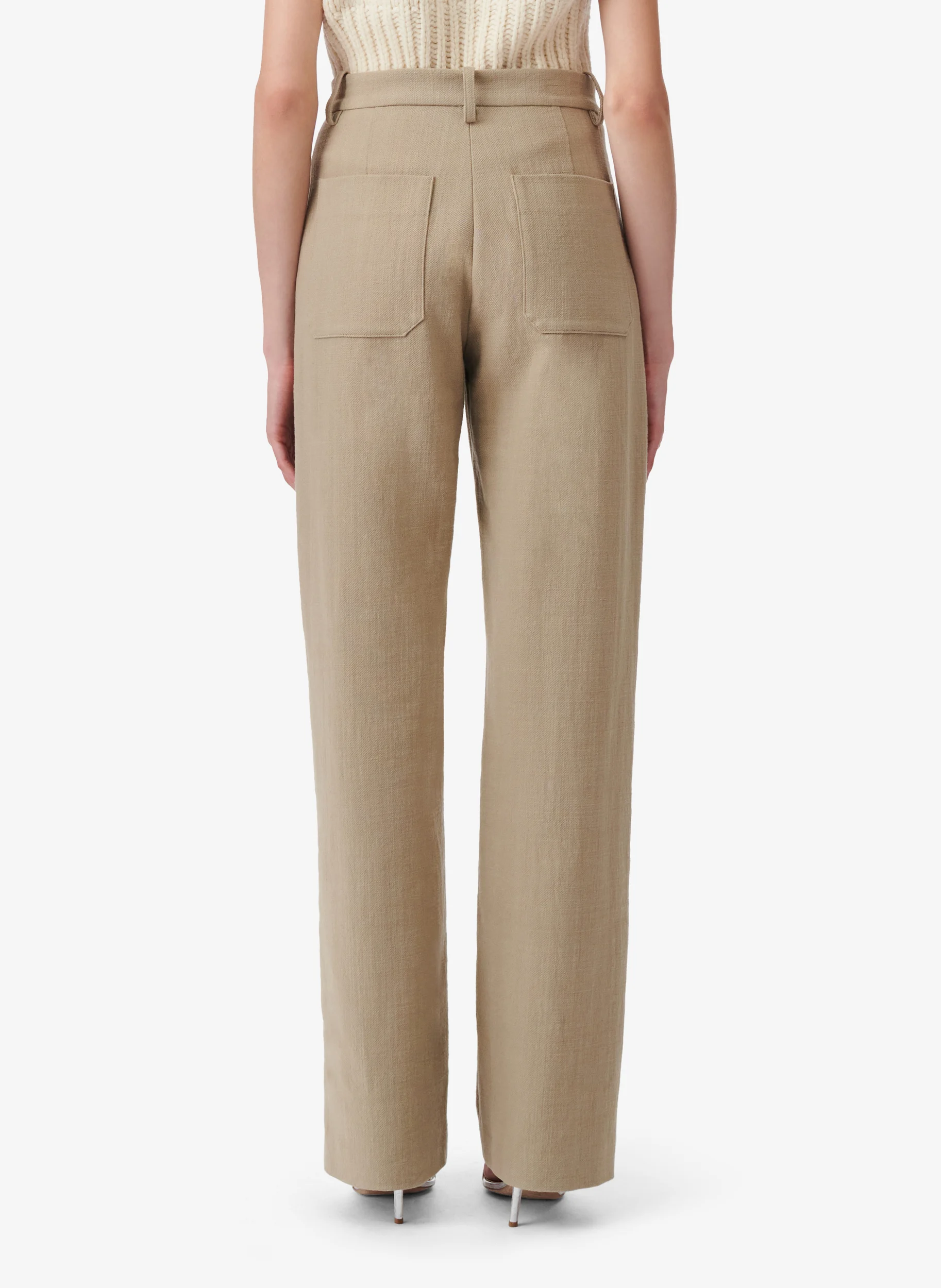SONIRA - Pantalon droit en coton| Beige