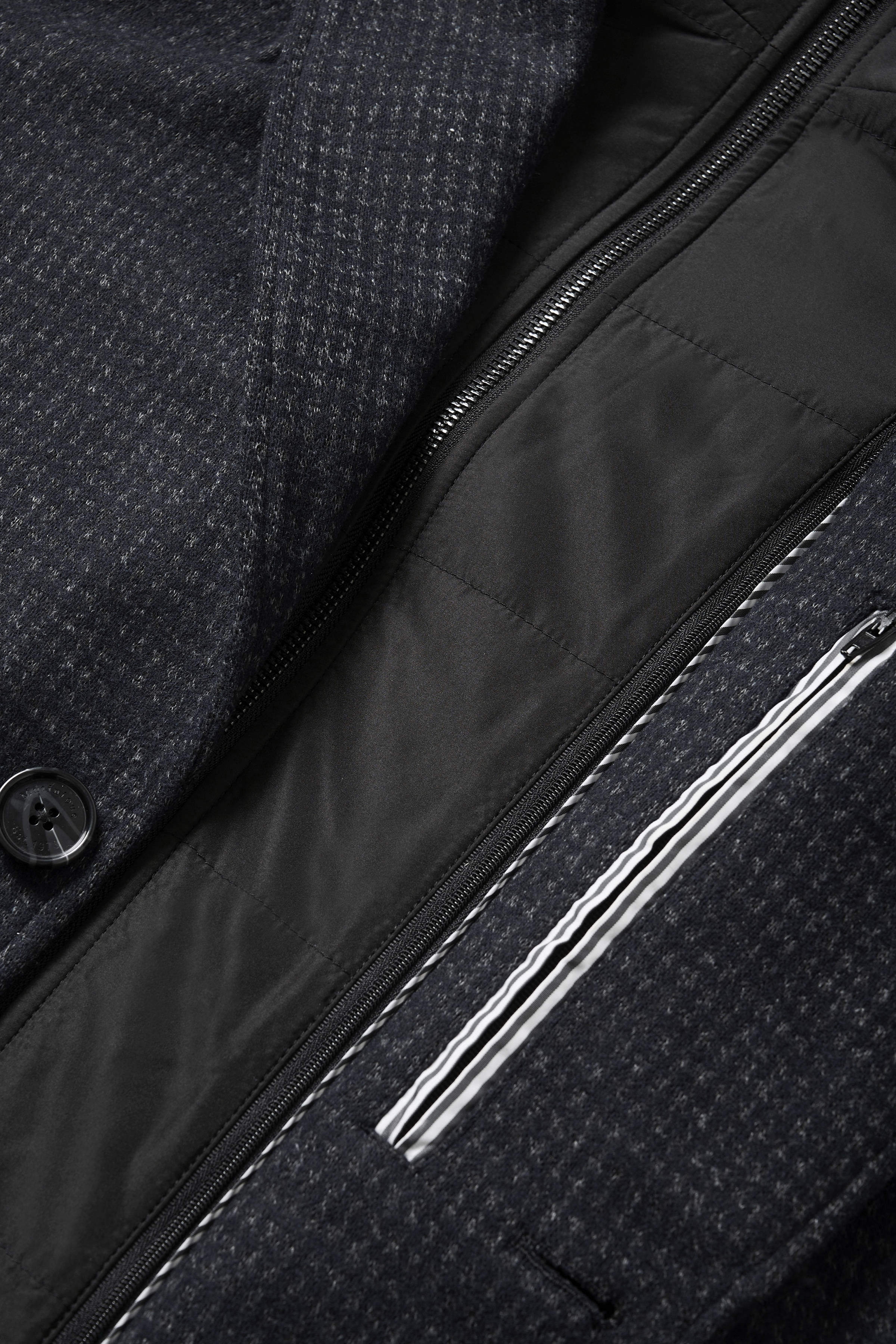 Matinique winterjas MAbreather N met wol en pied-de-poule zwart