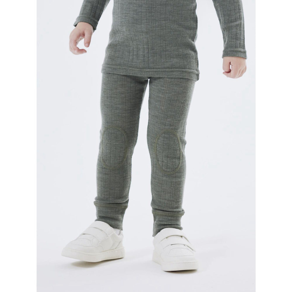 Køb Name It Mulled Basil Wang Uld Needle Long Johns Solid Noos
