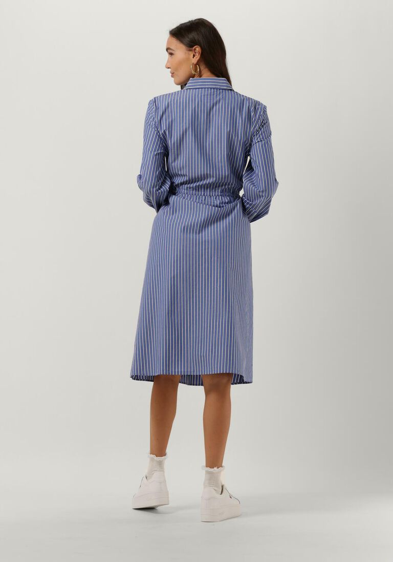 TOMMY HILFIGER blauw/wit gestreepte tommy hilfiger midi jurk org co stripe midi shirt dress