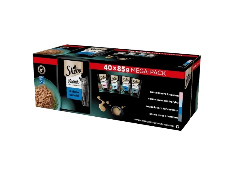 Sheba SHEBA Sauce Collection Fish Flavours in sauce vådfoder til katte i poser 85 g x 40 stk