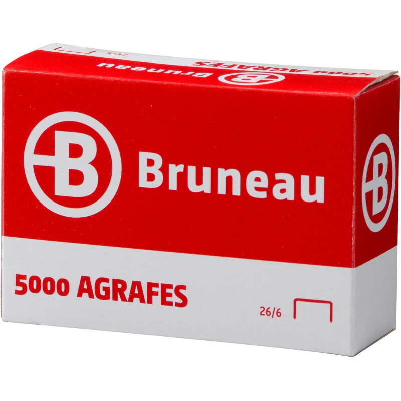 Agrafe Bruneau 26/6 galvanisée – Boîte de 5000