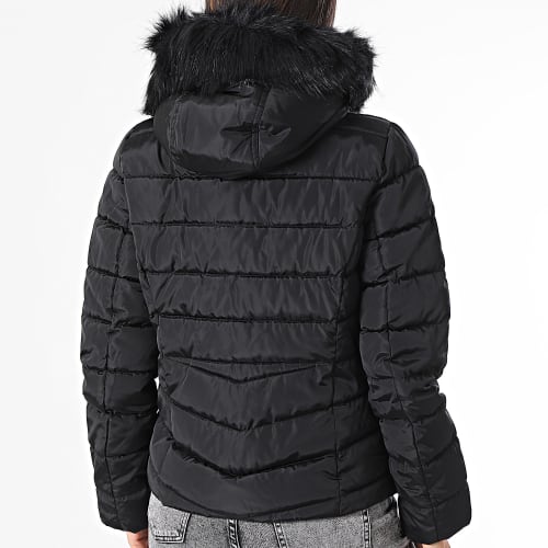 Doudoune Capuche Fourrure Femme Ellan Noir