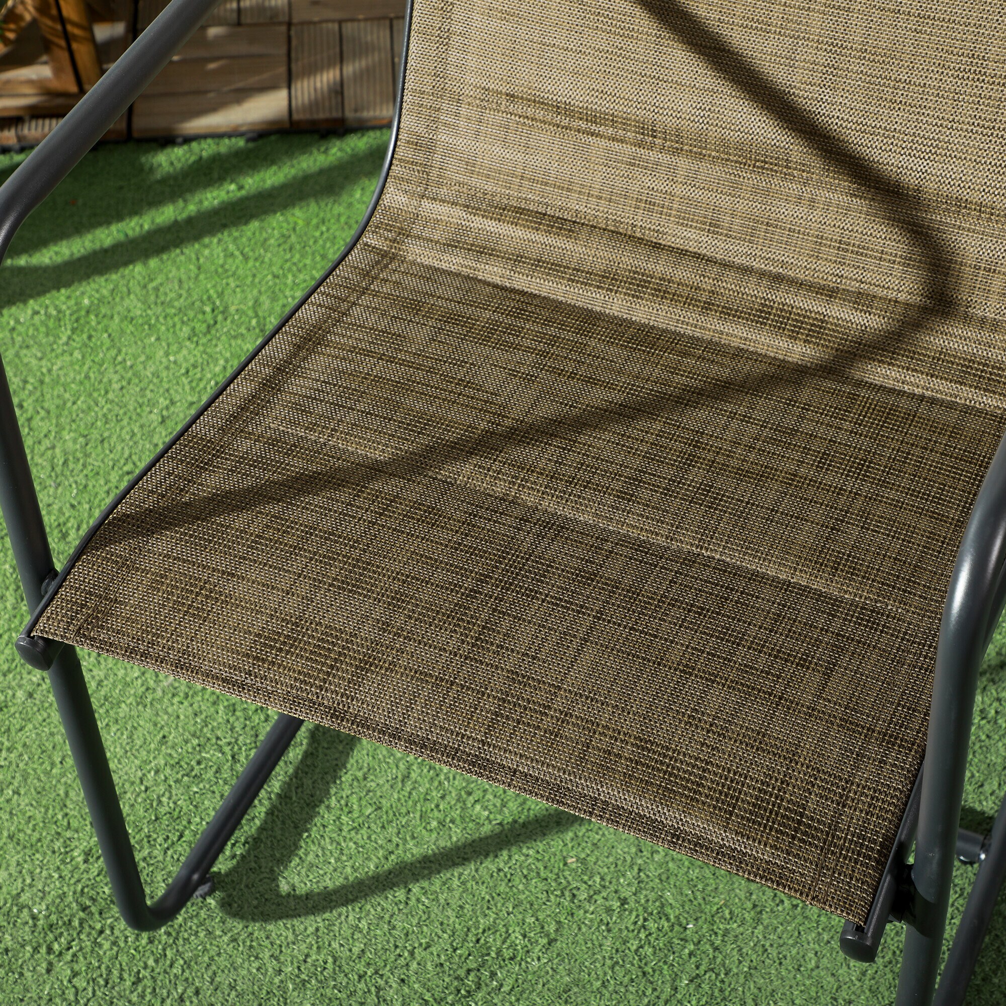 Outsunny Gartenstuhl mit verstellbaren Füßen braun 54L x 66,5B x 88H cm