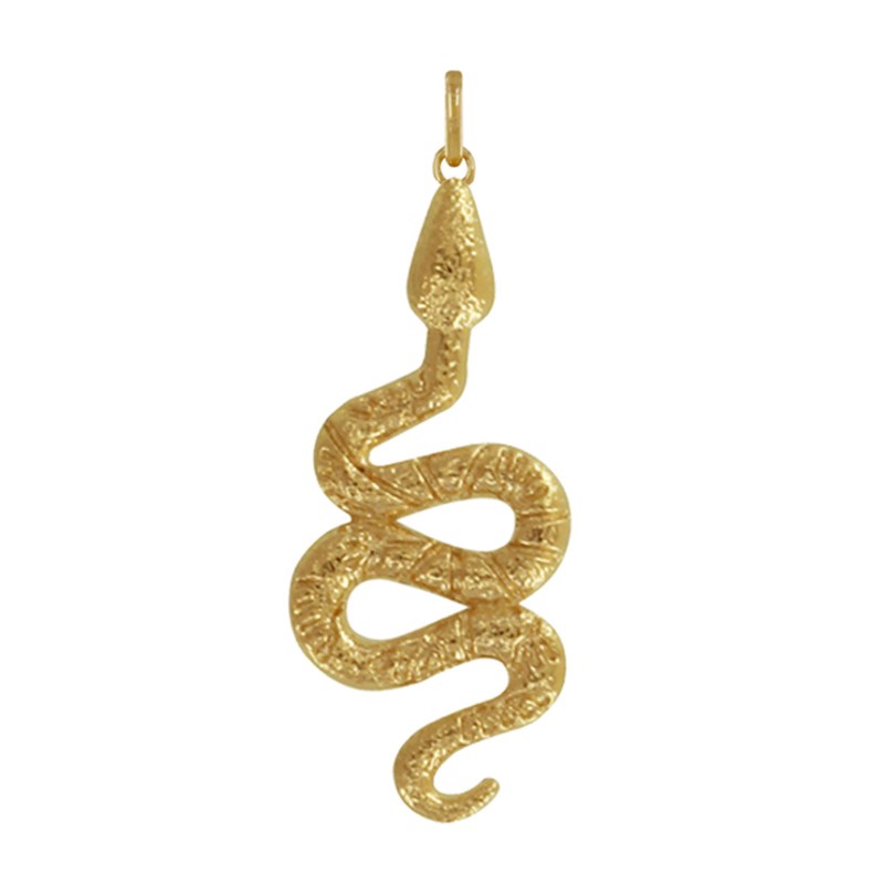 Pendentif Plaqué Or Long Serpent