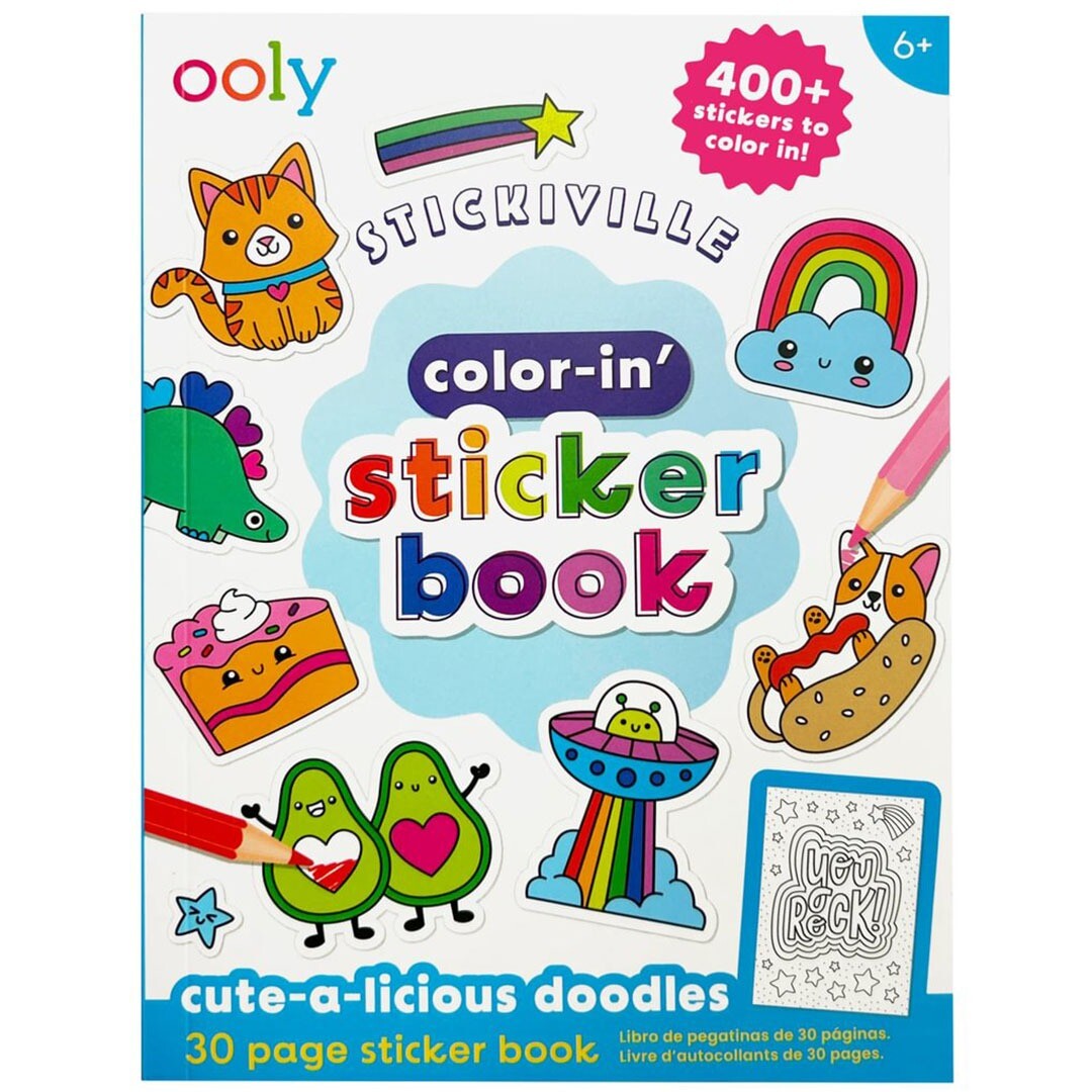 Ooly kleurboek stickers - cute-a-licious doodles