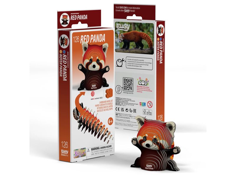 Eugy Bastelset Roter Panda 3D Bastelset aus Wellkarton
