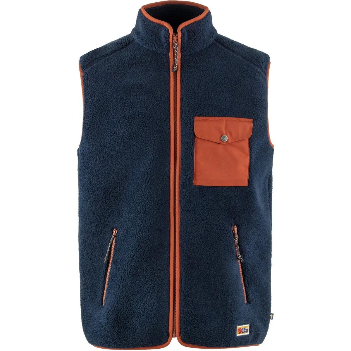 Fjällräven Men's Vardag Pile Fleece Vest Navy-Autumn Leaf