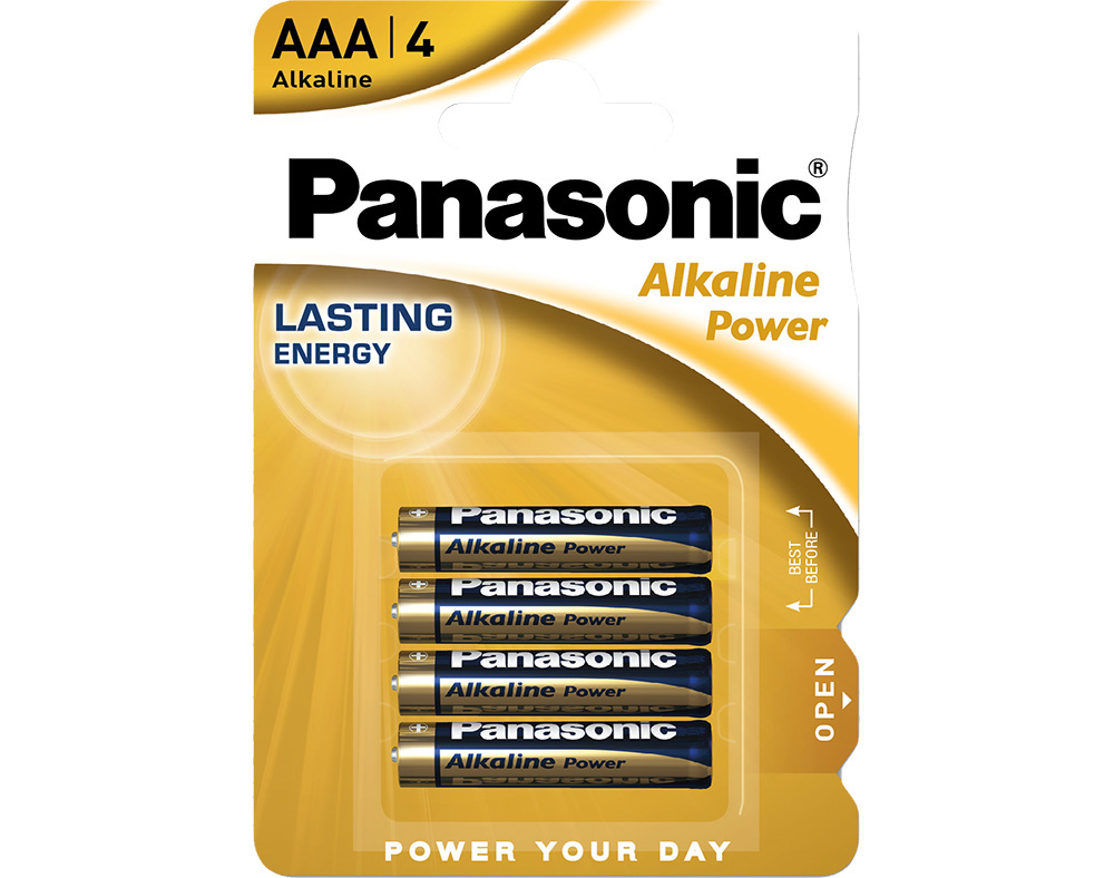 PILHA ALCALINA POWER PANASONIC LR03 AAA PACK 4 UNIDADES