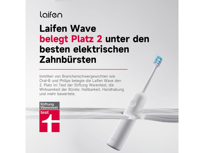 Laifen Schallzahnbürste Wave Edelstahl Elektrische Zahnbürste mit Oszillation und Vibration