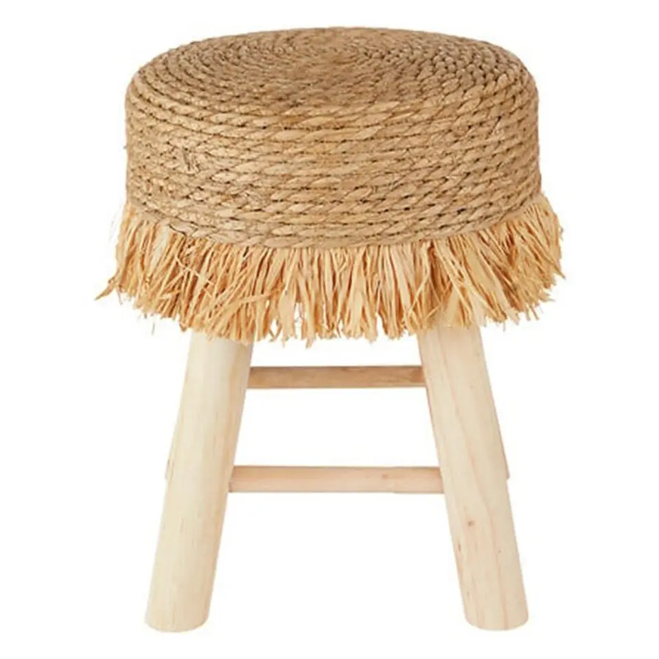 Atmosphera Bijzet krukje model Yucatan - beige - H40 cm