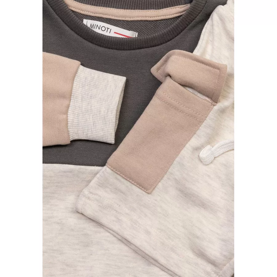 MINOTI Sweatshirt und Shorts im Set BeigeBraun