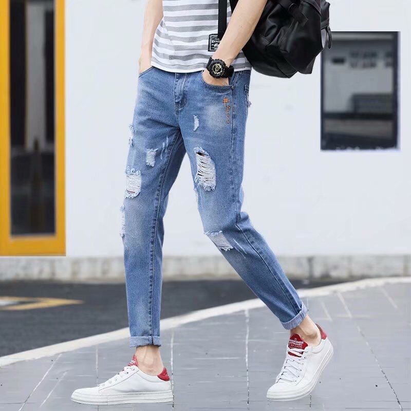 Acrius - Versleten cropped skinny jeans