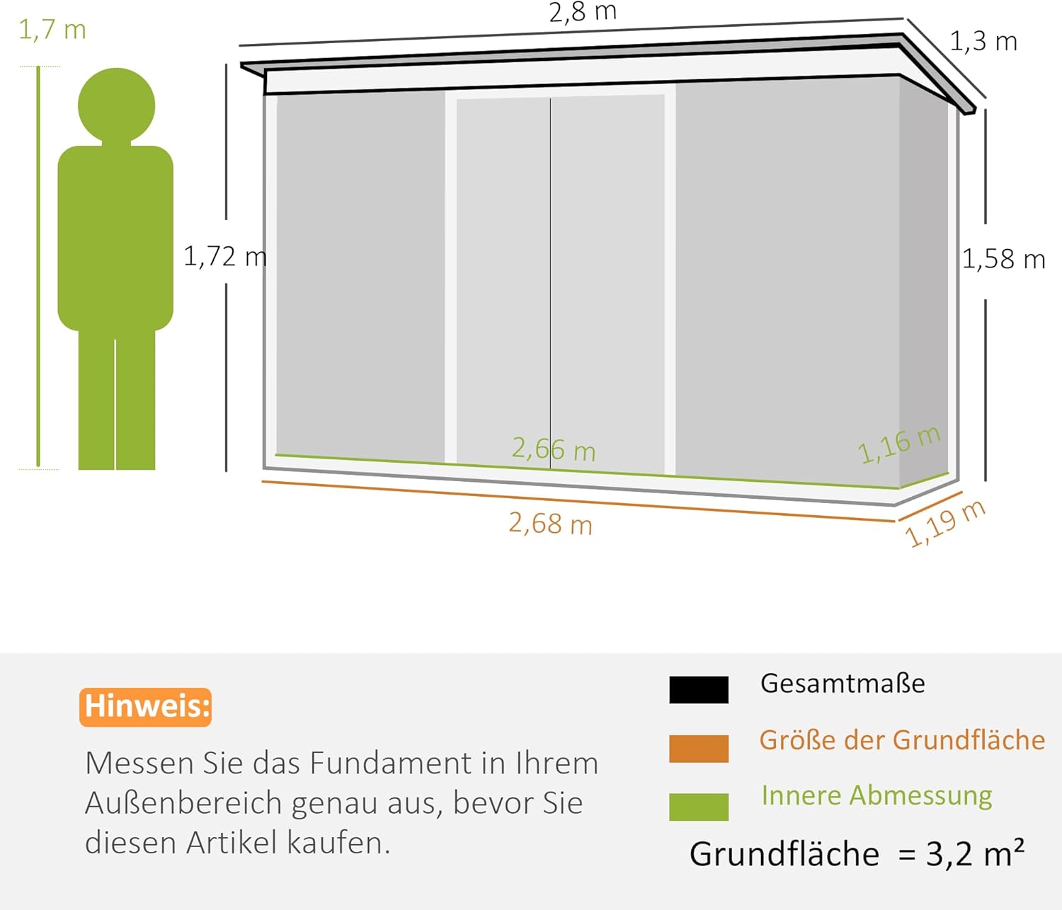 Outsunny Metall Gerätehaus 6,3m³ 280x130x172cm Geräteschuppen mit Pultdach Schiebetür wetterfest Gartenhaus Outdoor Garten Schuppen Schrank für Hinterhof Außenbereich Anthrazit, Dunkelgrau
