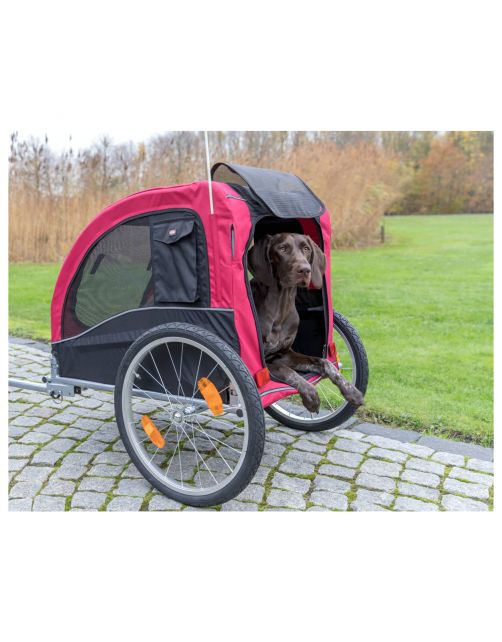 Trixie Fietskar - Hondenfietskar - 75x86x80\/145 cm Zwart Rood Tot 30 Kg Large