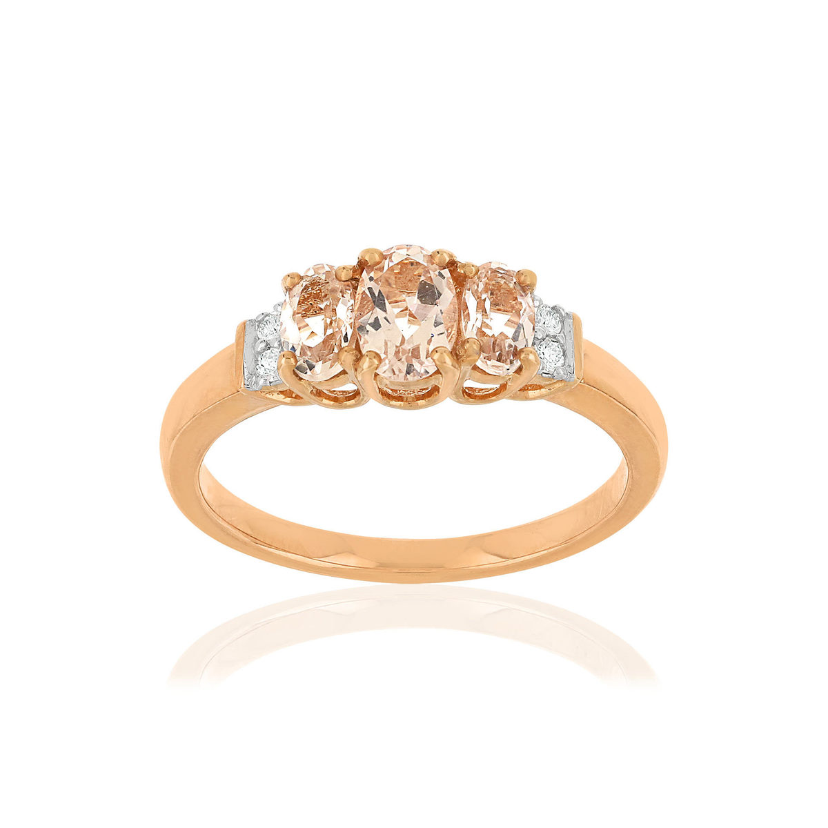 Bague MATY Or 375 2 tons Diamants et Morganites