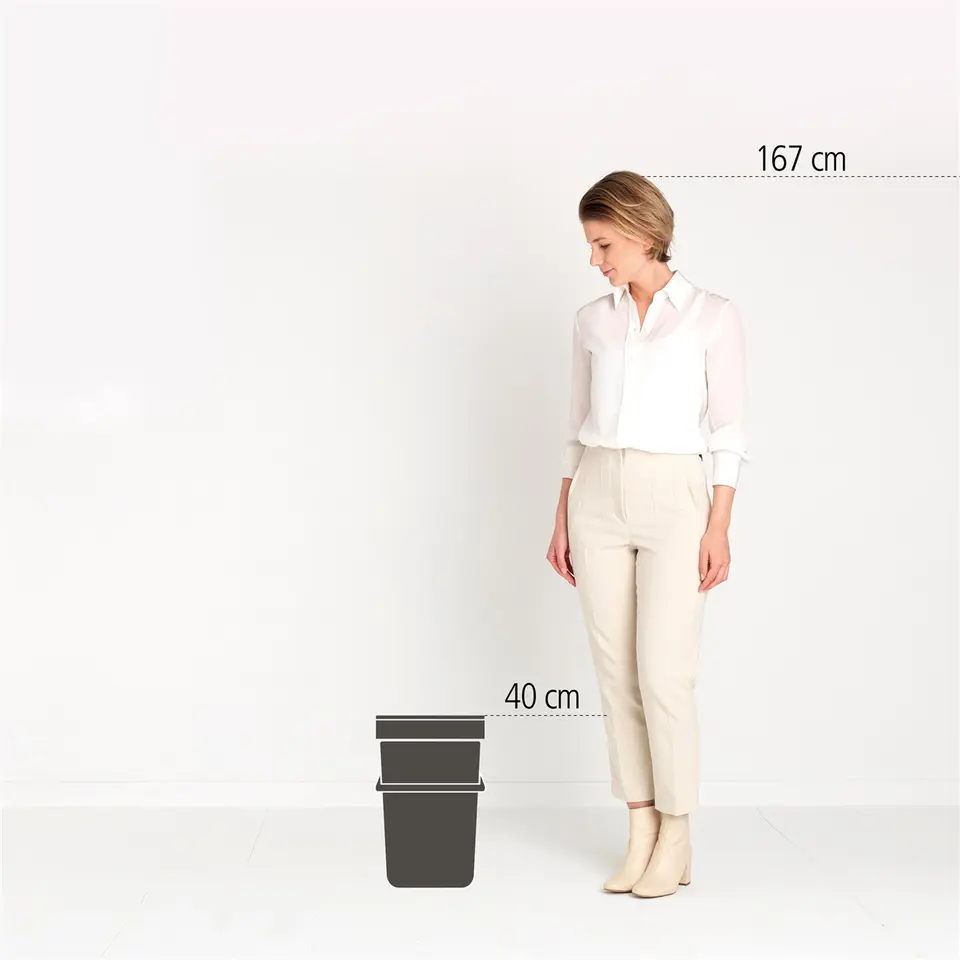 Brabantia Sort & Go Afvalemmer - 16L - Grijs