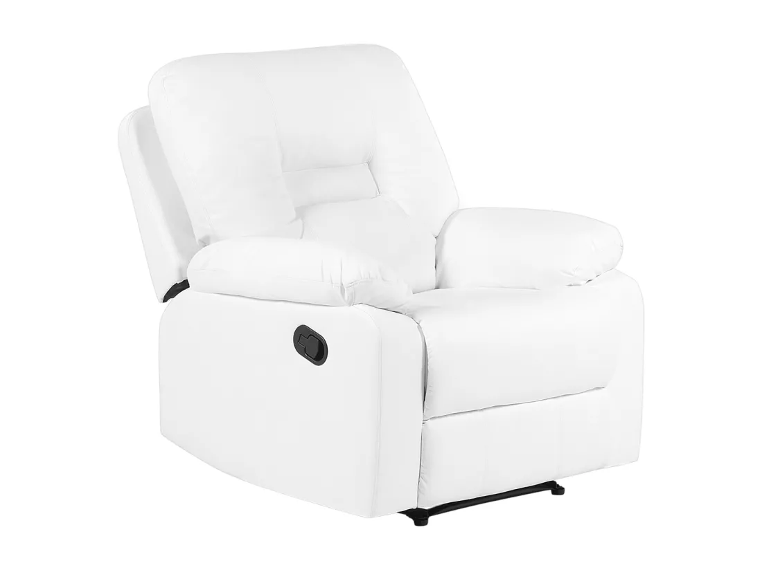 Ensemble canapés et fauteuil en cuir PU blanc 6 places BERGEN