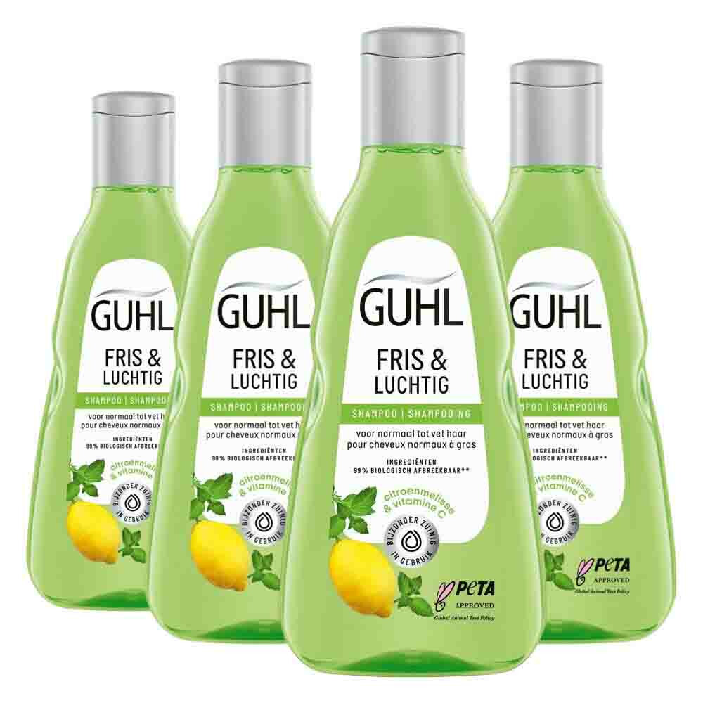 4x Guhl Shampoo Fris & Luchtig250 ml