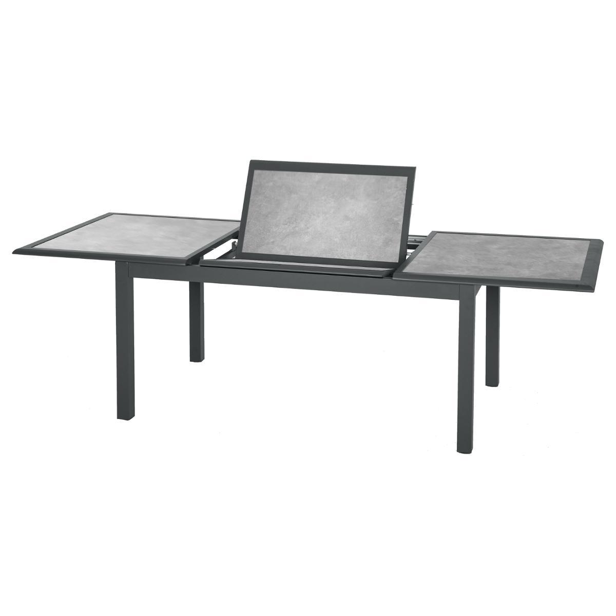 TABLE AZUA EXTENSIBLE VERRE STORM GRAPHITE 10 PLACES