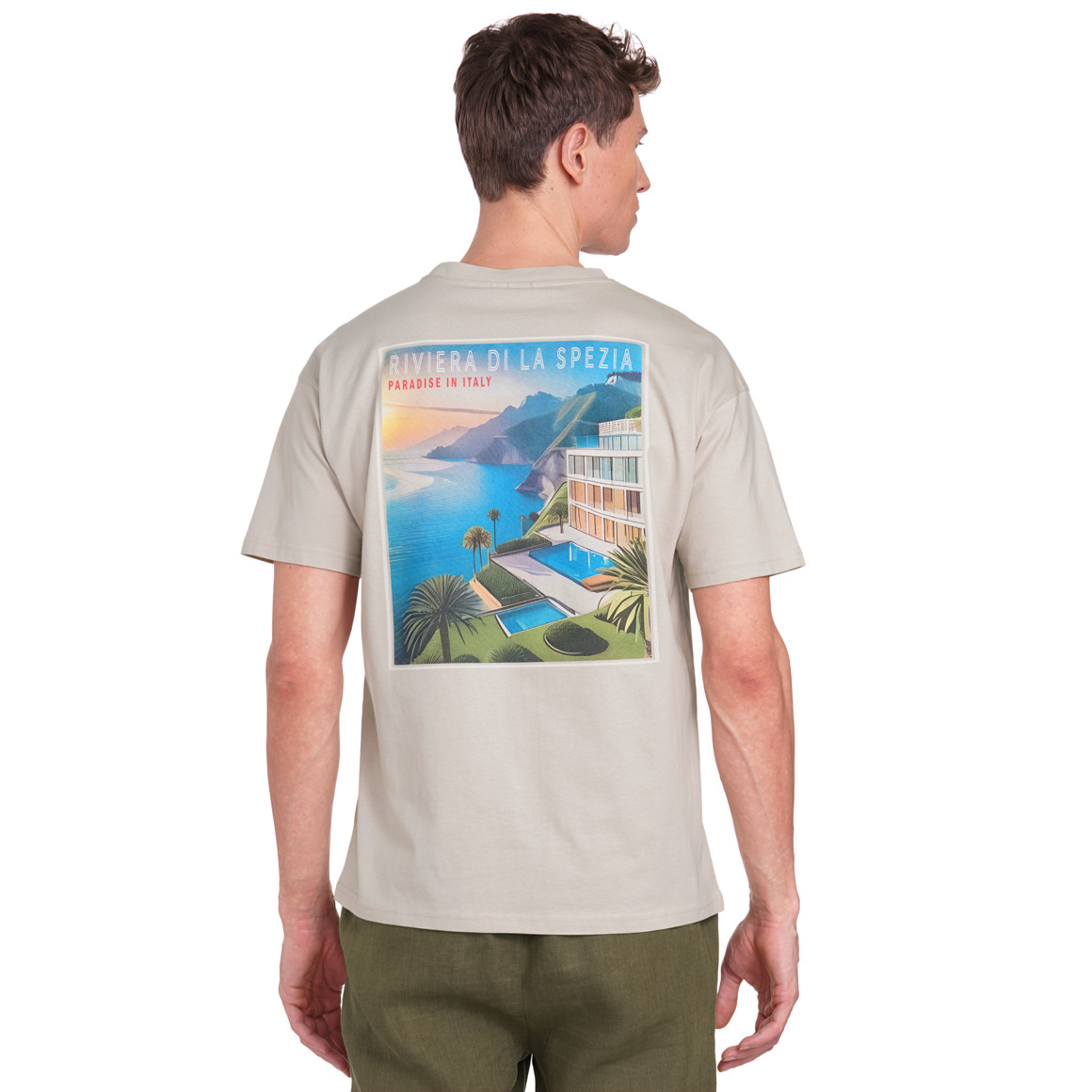Jonas Nielsen Herren T-Shirt mit Backprint beige