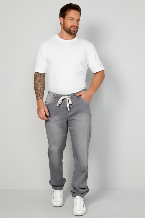 John. F. Gee Joggjeans, Straight Fit, 4-Pocket, Used-Optik, Schlupfbund