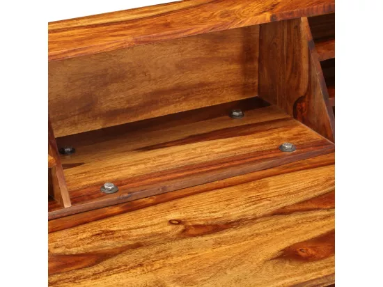Bureau 110x50x94 cm Bois solide de Sesham et acier