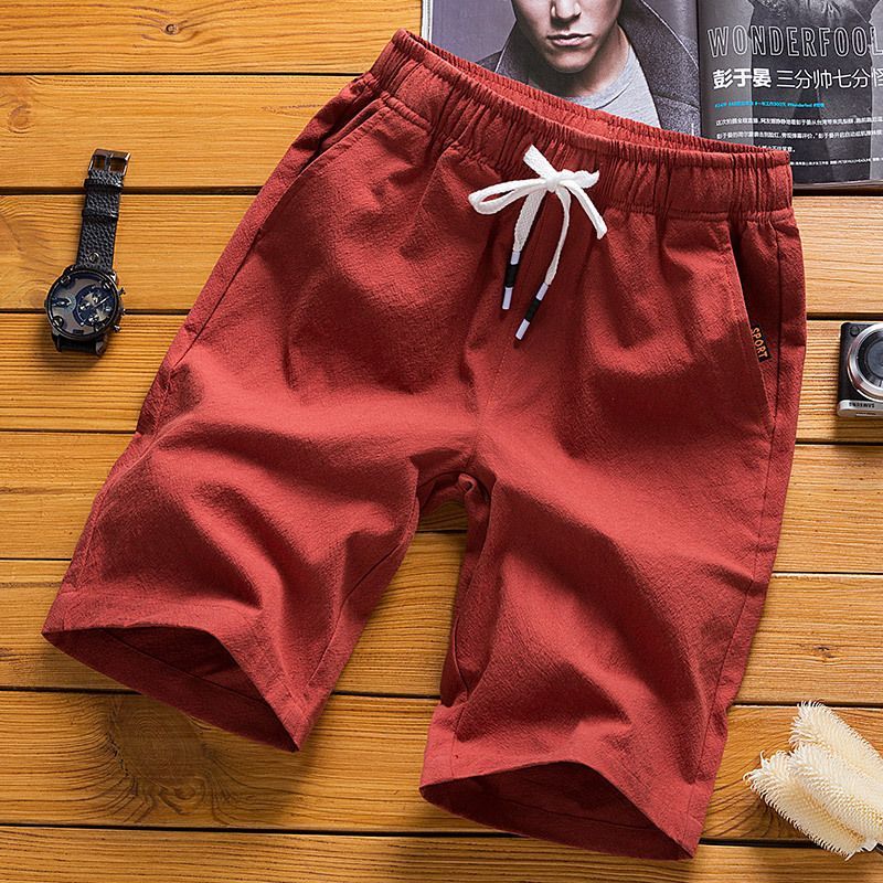 Ninine - Effen shorts met trekkoordtaille en rechte pijpen