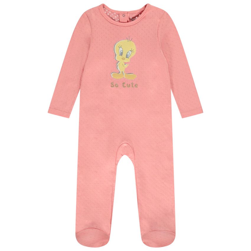 Dors-bien en côte pointelle patch Looney Tunes pour bébé fille - Multicolore