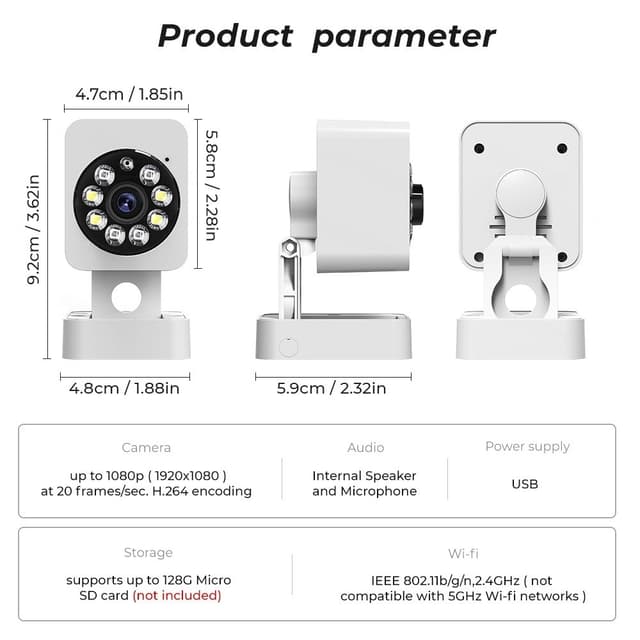Smart Home Security Human Monitor 1080 HD trådløst WiFi-kamera