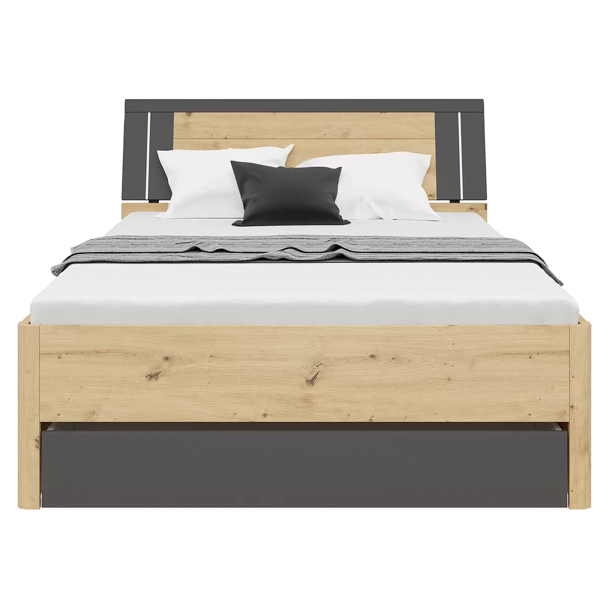 Bett Saturn 140 140 x 200 Artisan Eiche,graphit