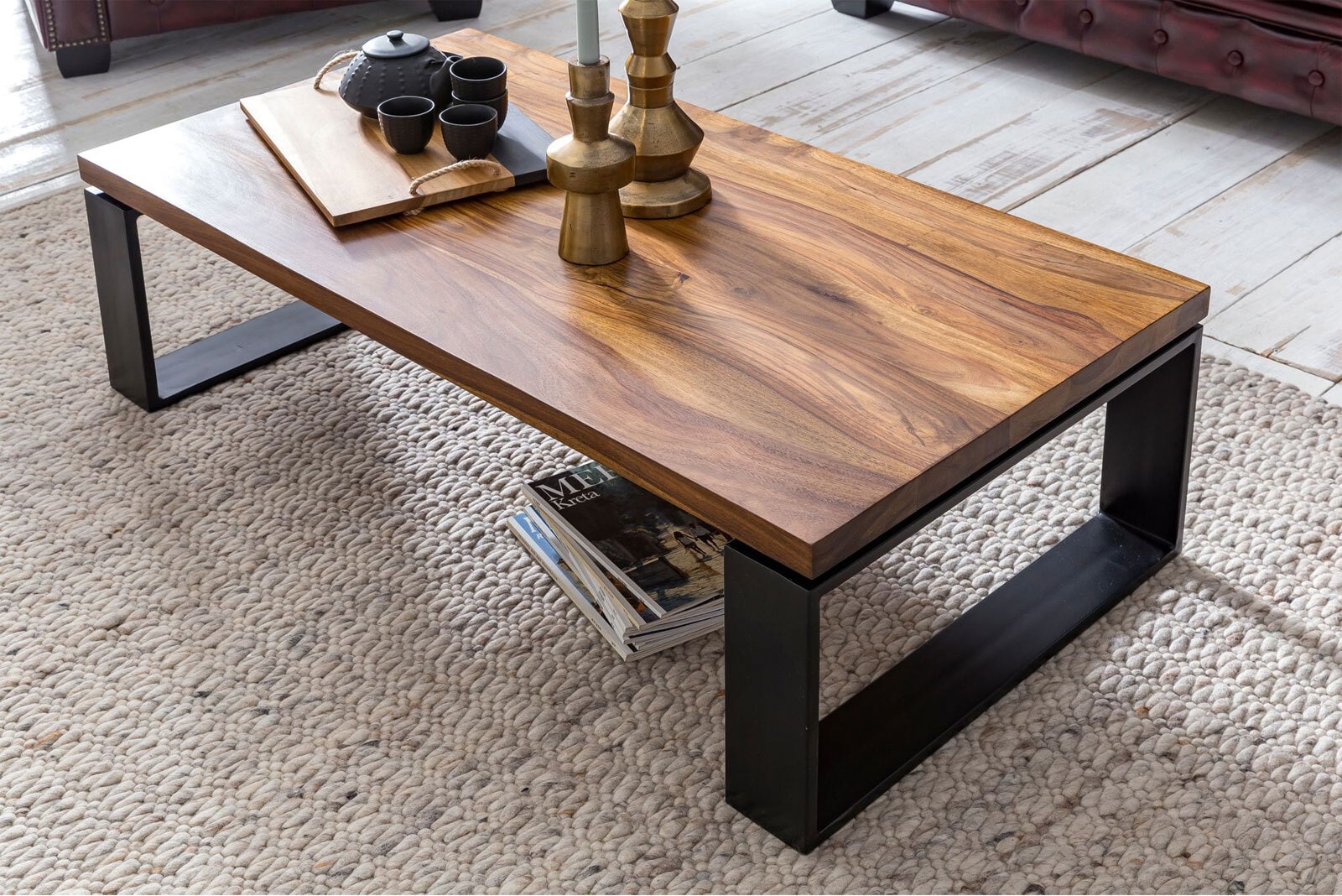 Couchtisch 115 x 60 cm braun/ schwarz