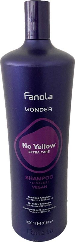 Fanola - Wonder No Yellow Shampoo - 1000ml - Paars Pigment - Verhelderend