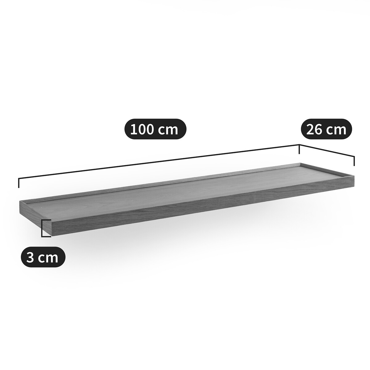 AM.PM<br>Prateleira de parede em carvalho cinza L100 cm, Tidder