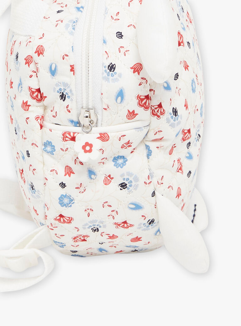 Sac à dos écru tortue fleuri