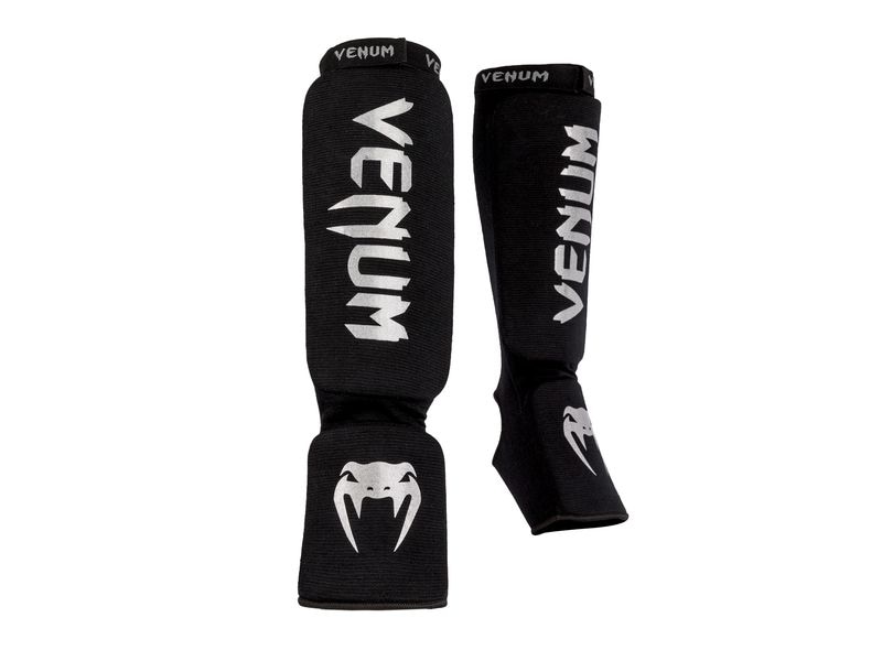 Venum Kontact Shin Guards Schwarz/Silber, L Schienbeinschoner