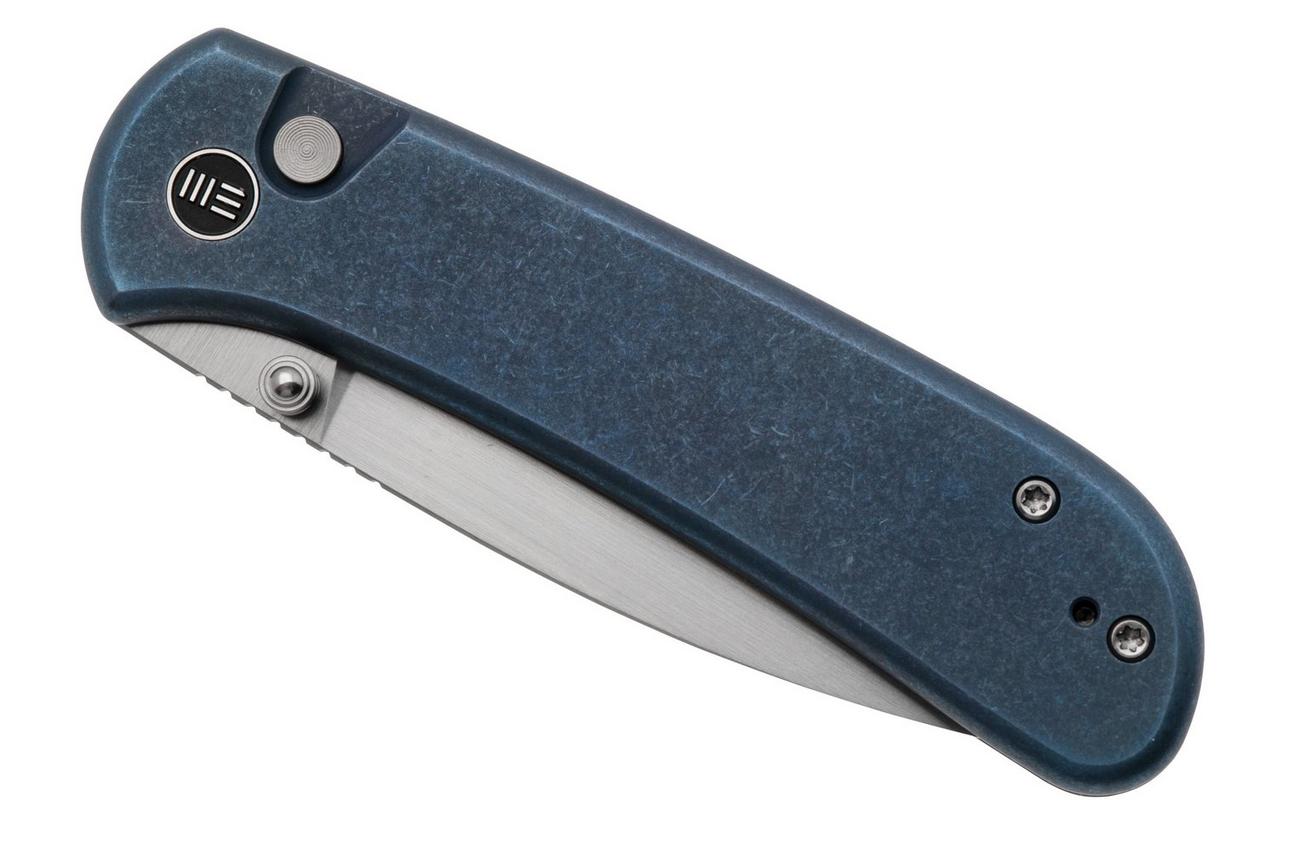 WE Knife Qubit WE22030F-3 Satin CPM 20CV, Blue Titanium, zakmes