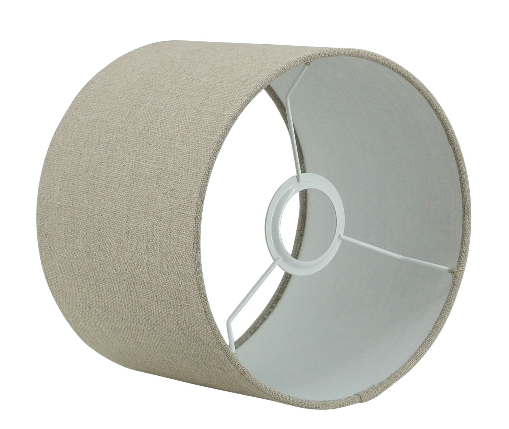 Tafellamp Roma zwart klein + kap Cilinder 35x35x22cm Linnen naturel