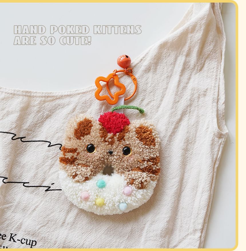 Miumi - Kattentashanger sleutelhanger DIY Punch Needle Tufting Kit (verschillende ontwerpen)