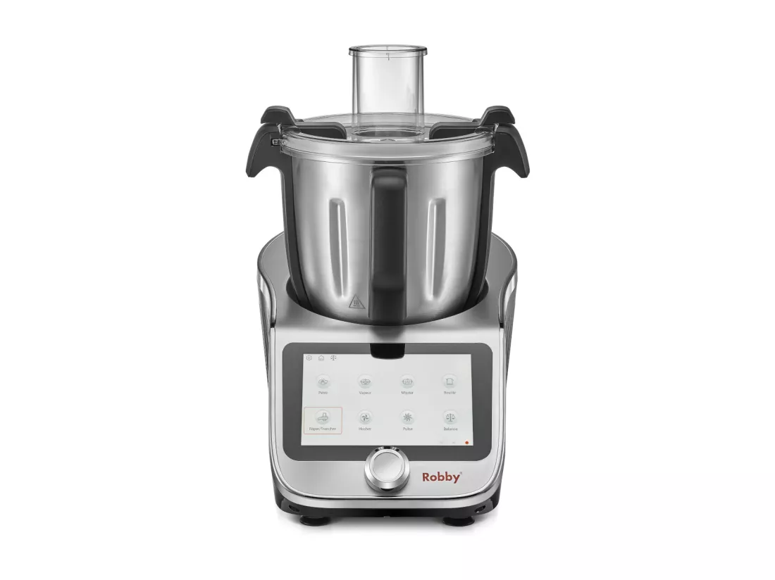 Robby Robot cuiseur multifonctions connecté avec bol xl, balance intégrée et grand écran tactile +750 recettes - robicook xl