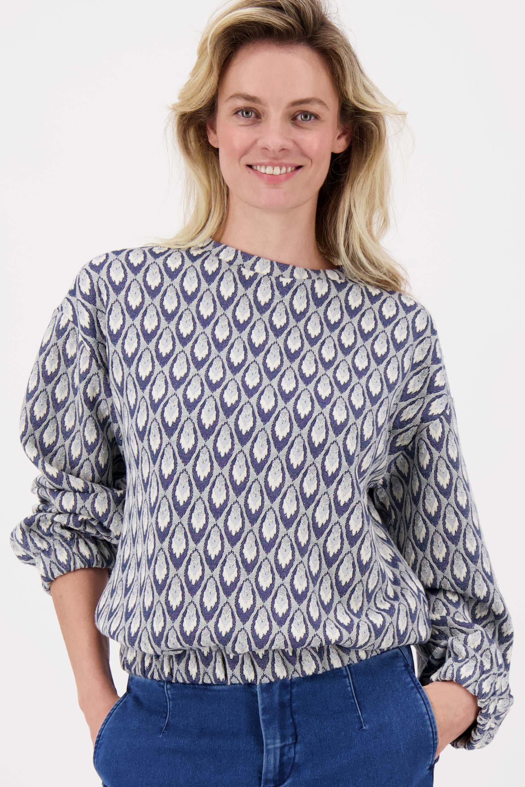 sweater van jacquard stof