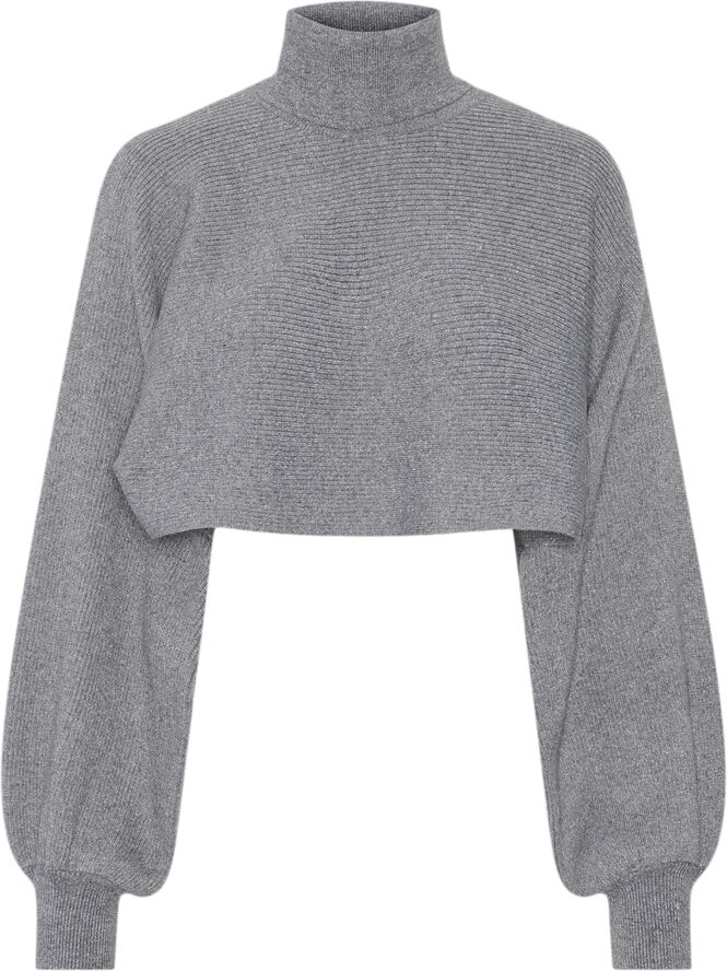 Pieces PCRUE LS ROLL NECK CROP ARM WARMER December sky/silver lurex