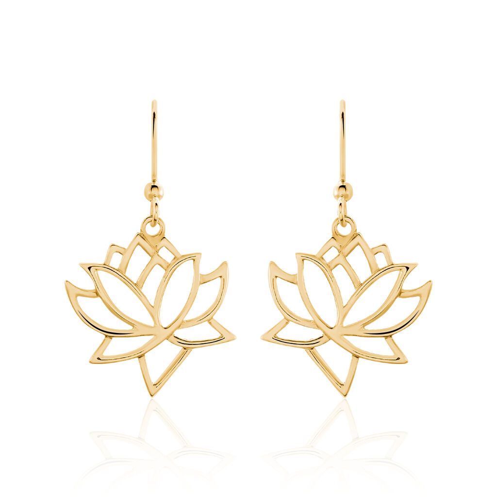 Boucles D'oreilles Pendantes Fuji Plaqué Or Jaune