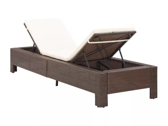 Transat avec coussin Marron Résine tressée