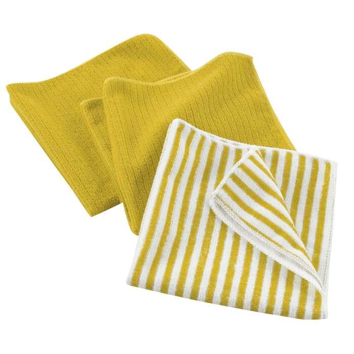 3 TORCHONS 40X40 CM MICROFIBRE CUISTOT JAUNE