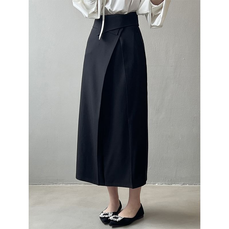 Keiko Girl - Hoge taille effen midi A-lijn rok