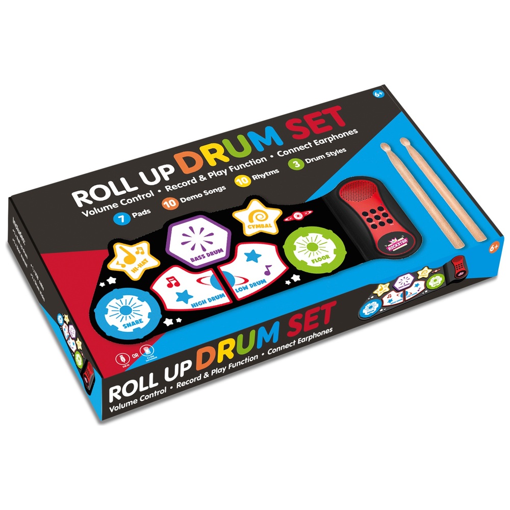 Roll-Up-Schlagzeug mit Drumsticks