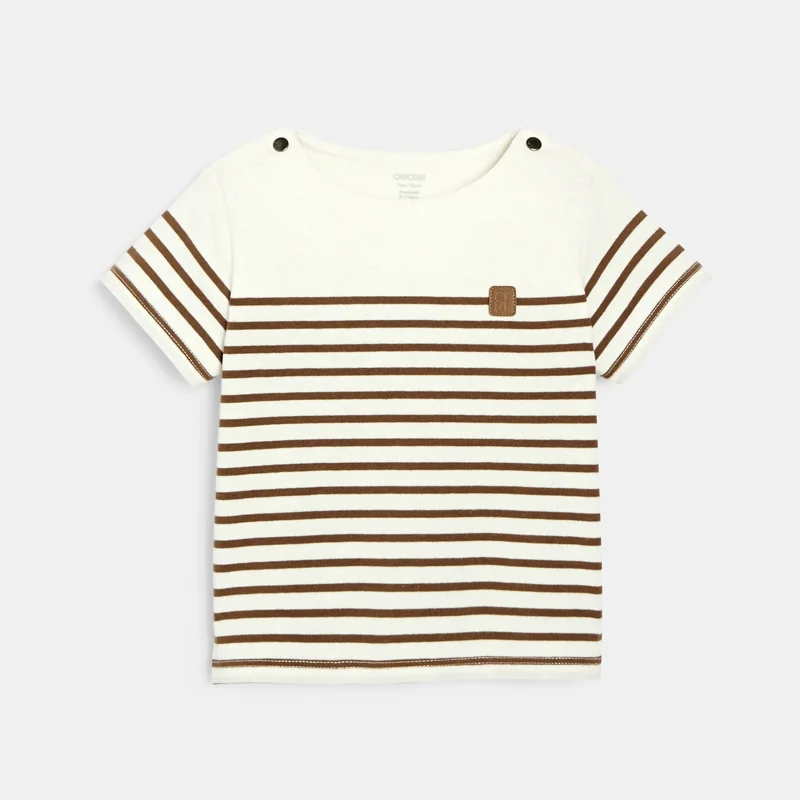 T-shirt marinière marron bébé garçon Marron